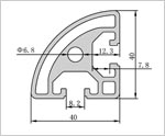 4040R鋁型材二維圖 4040R鋁型材二維圖